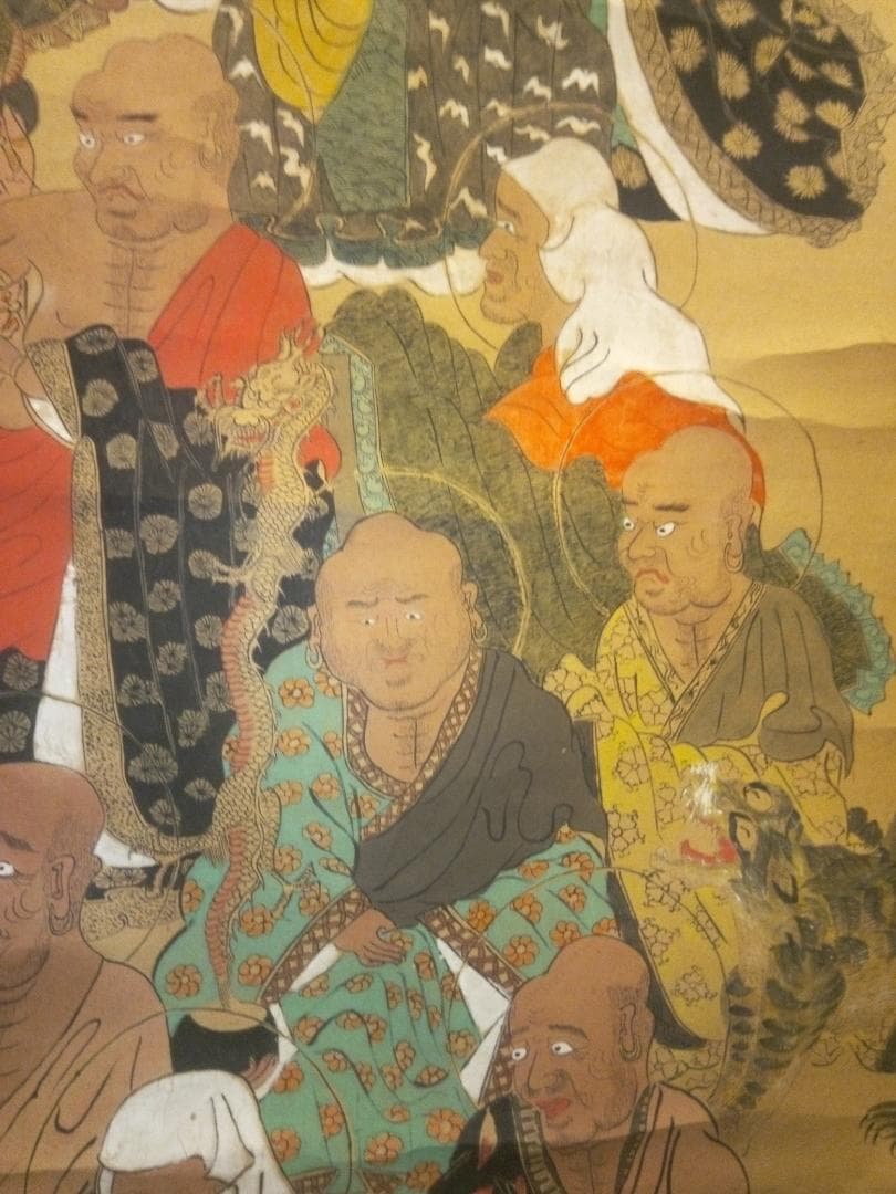 本物李朝時代の十六羅漢図(大作）