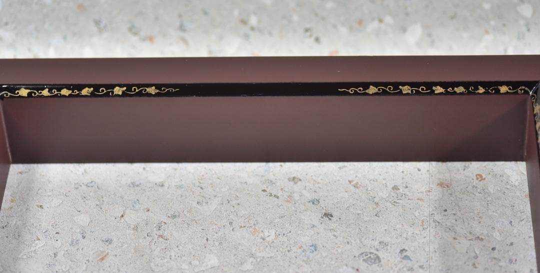 値下げ、豊悦作　真塗唐松模様炉縁　囲炉裏/お茶道具