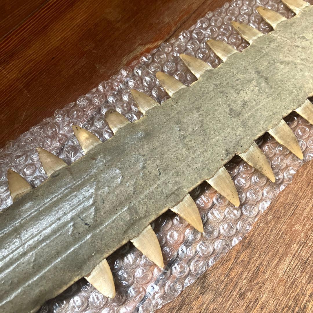希少 ノコギリエイ 吻 全長約74cm 歯 博物 雑貨