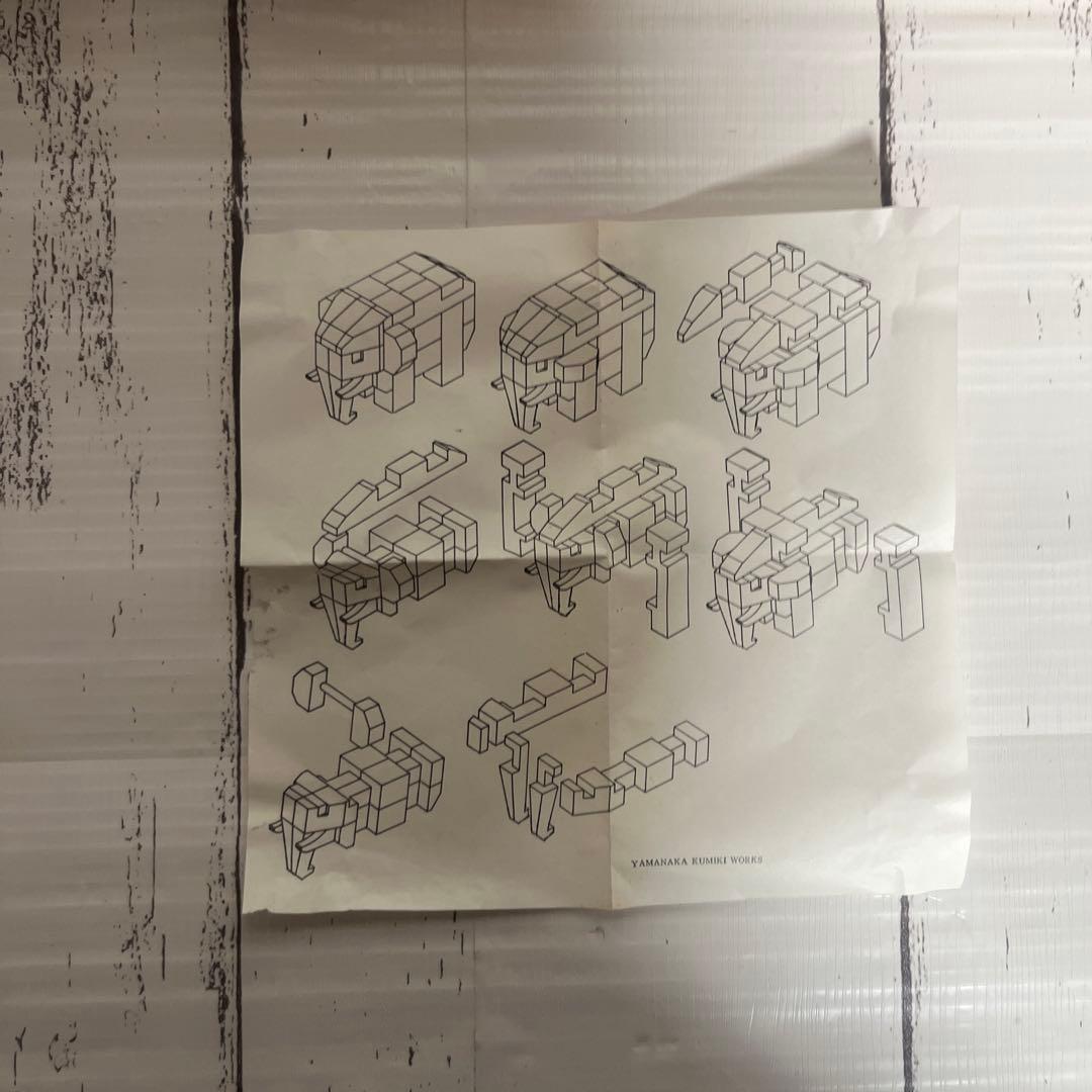 山中組木　yamanaka kumiki 動物セット　ブタ　カバ　ゾウ　ライオン