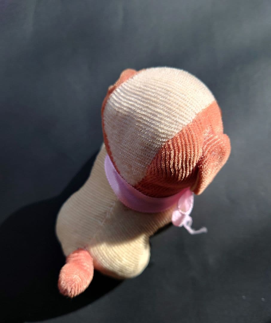 戦前 日本製　縞別珍（しまべっちん）の小犬　輸出用　アンティーク