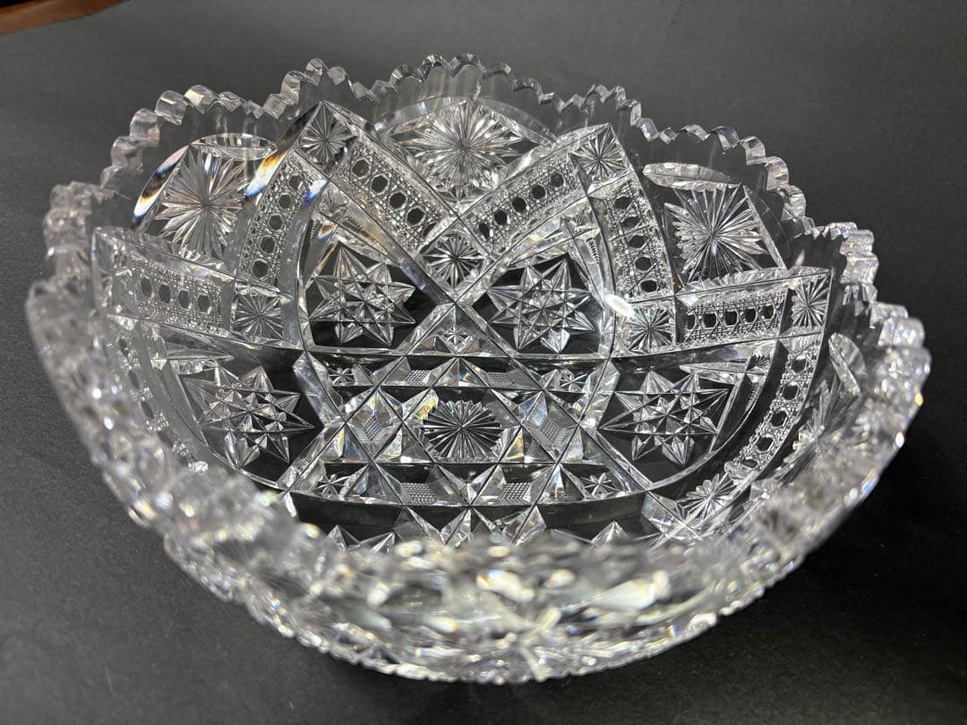 作者不詳クリスタルガラスギヤマン細密文様鉢