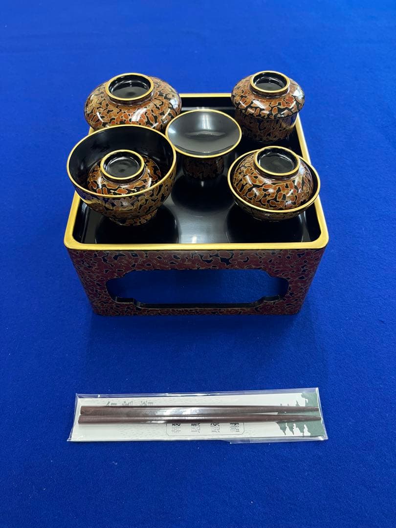 仏膳椀セット 金虫喰 会津塗 木製 特価‼︎