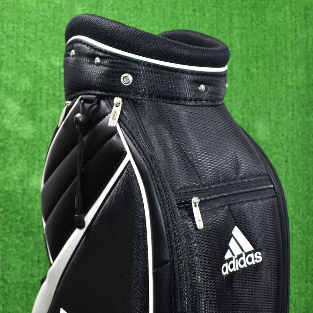adidas アディダス ゴルフ キャディーバック９型【黒×白】中古！