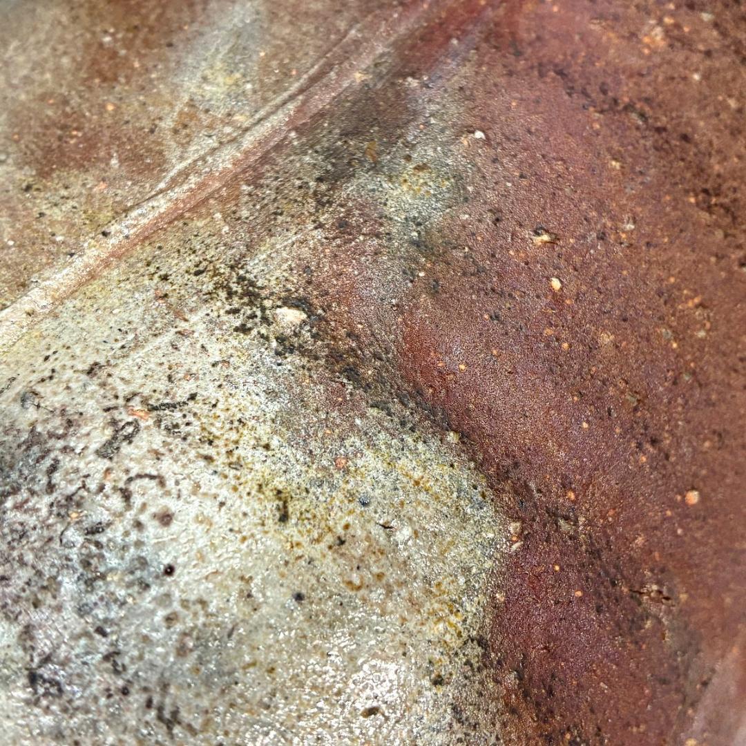 ■備前焼 斉藤隆 作 花入 共箱あり 師：伊勢崎淳