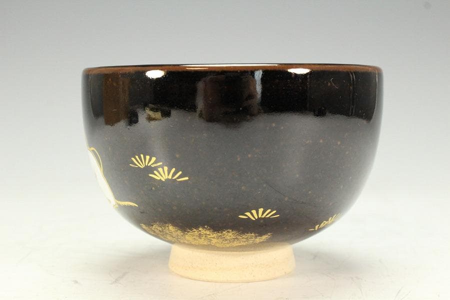 茶道具 膳所焼 岩崎新定造 干支茶碗 丑 共箱 抹茶碗 しおり(K-YC484)