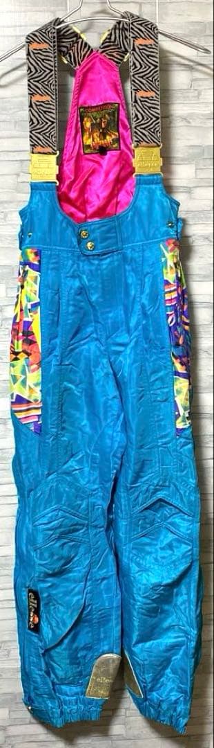 ellesseエレッセ スキーウェア 上下セット 下つなぎ 総柄 ヴィンテージ