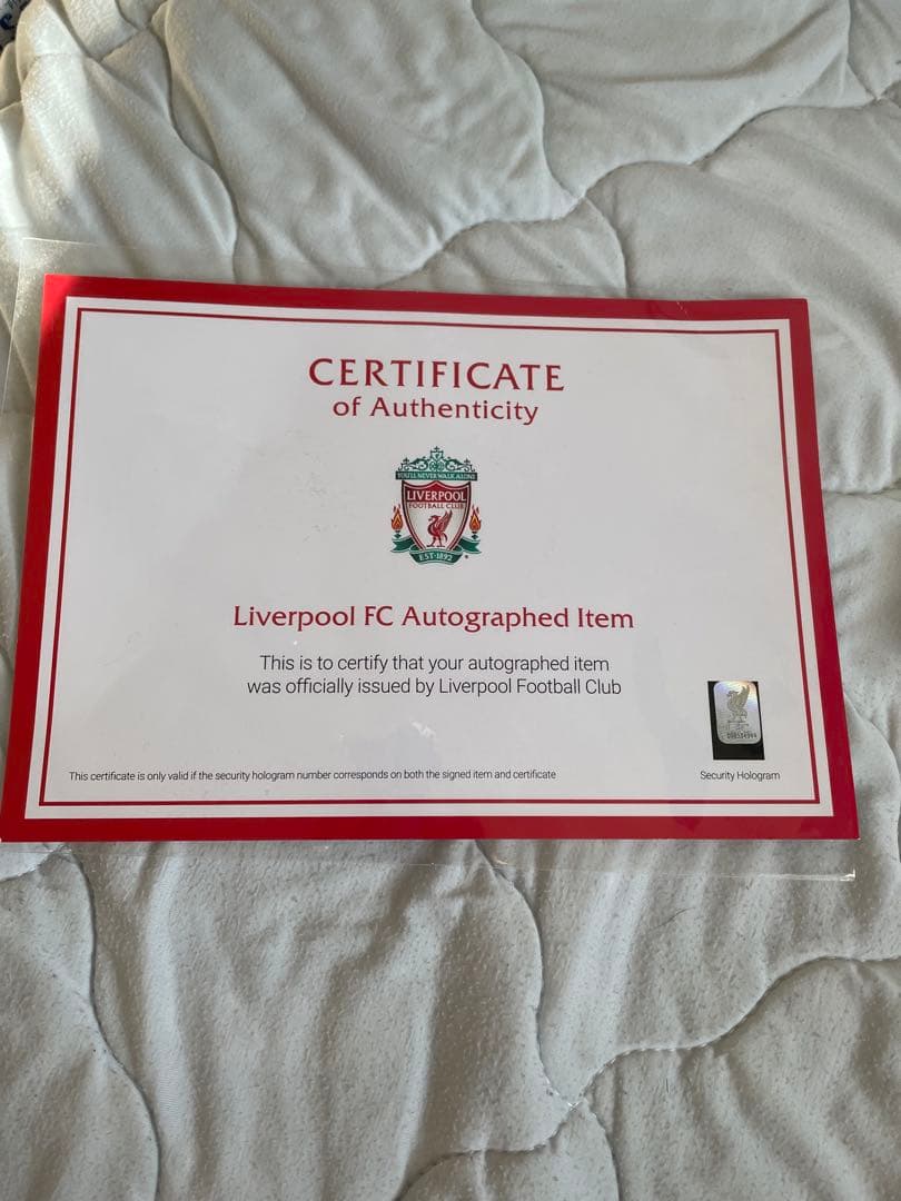 【公式証明書付】LFC複数選手直筆サインユニ 非売品