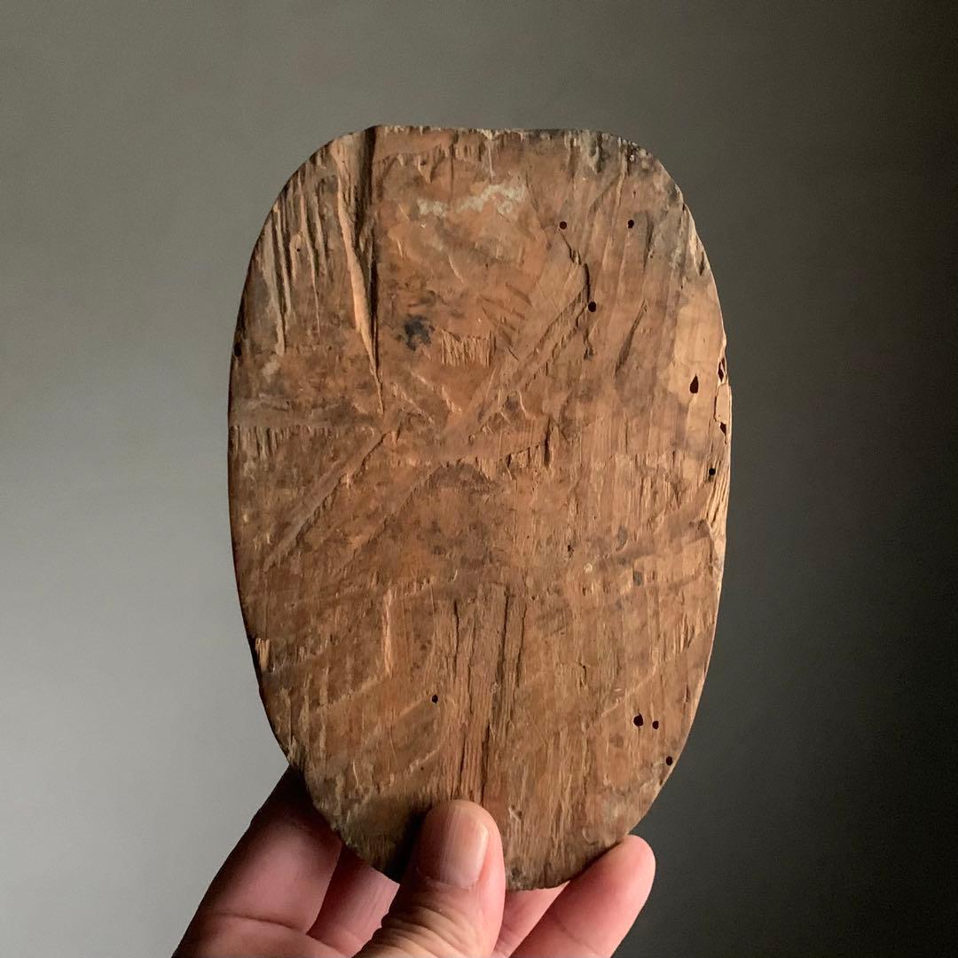 木彫 面型 ？ 古道具 木彫面 アンティーク 古美術 オブジェ