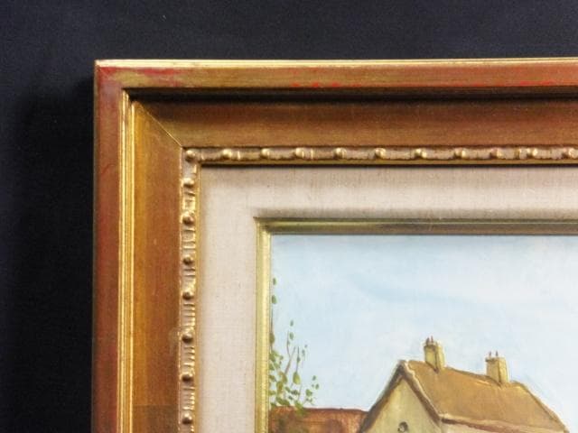 坂本益夫　直筆サイン『仏 湖畔風景』キャンヴァスに油彩 10号 0718E