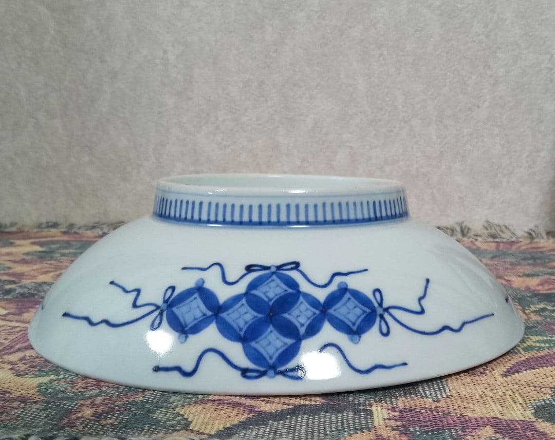 古伊万里 藍鍋島花文皿 後期鍋島 江戸後期