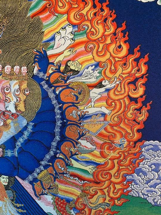 特別お値下げ　チベットの絹刺繍のタンカ　ヤブユム　歓喜仏