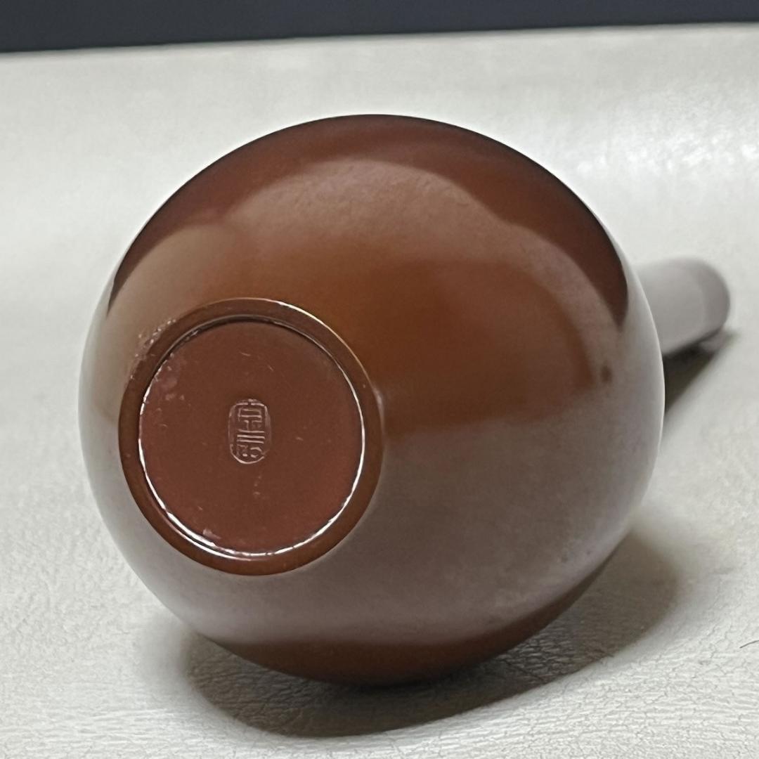 一ノ瀬宗辰 鵬雲斎好写 唐銅 糸目 鶴首花入 共箱 花入 茶道具 【k3667】