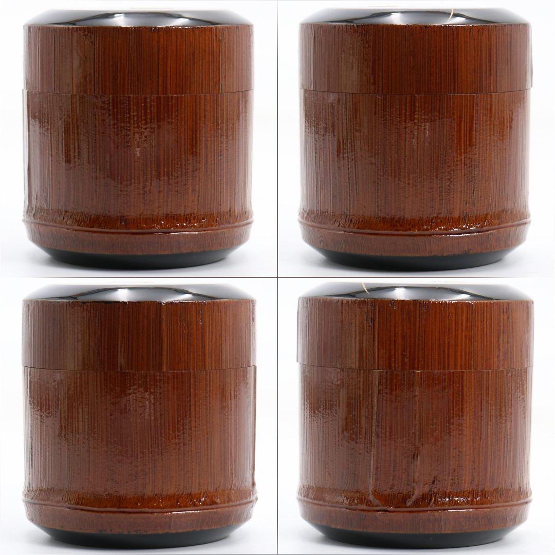 野村政寛(香庵)作 竹塗鈴虫蒔絵 雪吹 薄茶器 茶道具 共箱　V923　N7