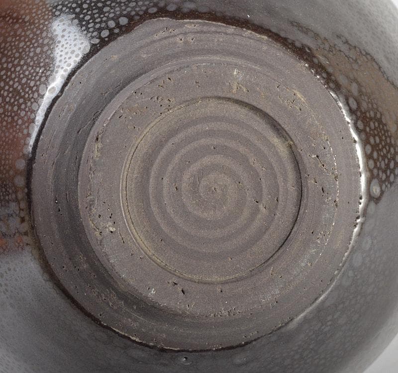 中国　宋代　建窯　窯変　油滴天目茶碗　桐箱付　M　R4617