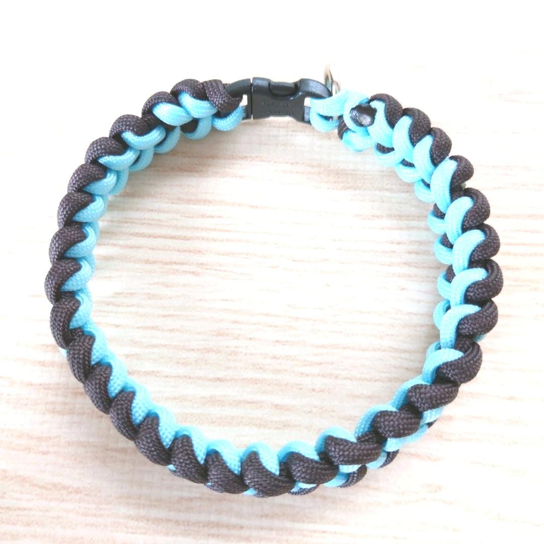 パラコード❥首輪❥　わんちゃん用首輪　水色　№020