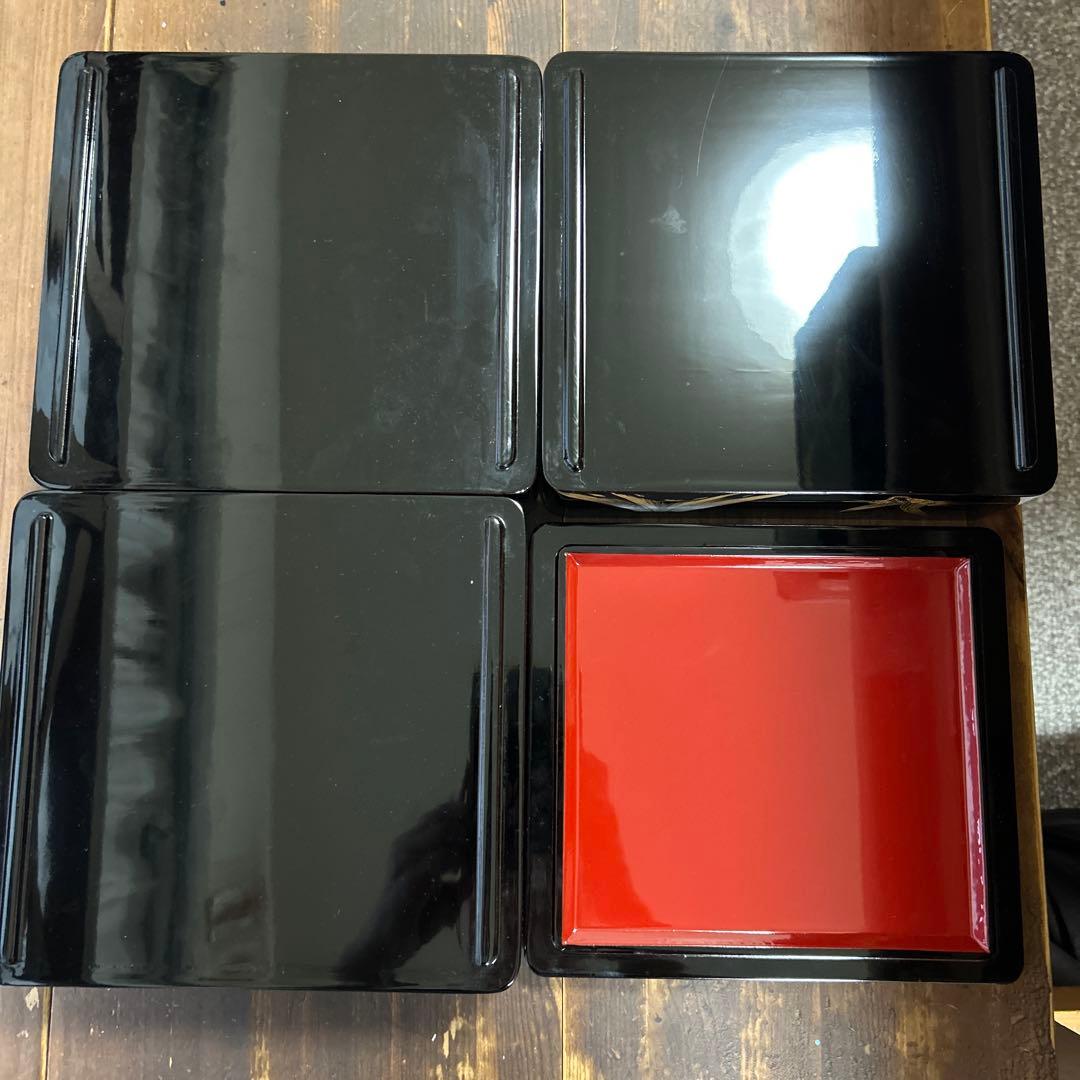 輪島塗　沈金　高級漆器　三段重　鶴　富士　松　会津塗　山中漆器　伝統工芸　天然木