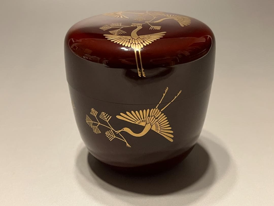 @cold water様　尋牛斎　松喰鶴蒔絵　大棗　司峰作　茶道具　表千家