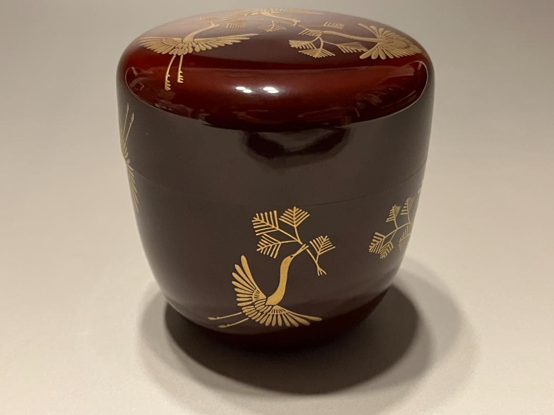 @cold water様　尋牛斎　松喰鶴蒔絵　大棗　司峰作　茶道具　表千家