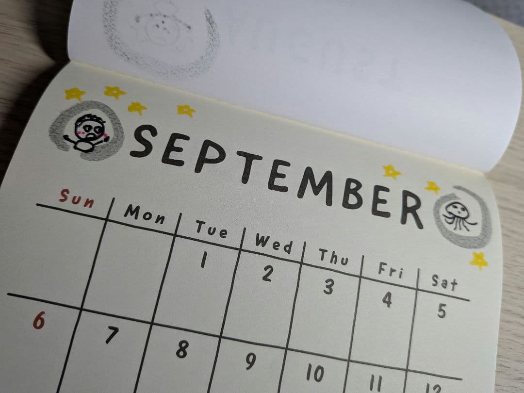 ハンドメイド2026年カレンダー 《35》手描きイラスト