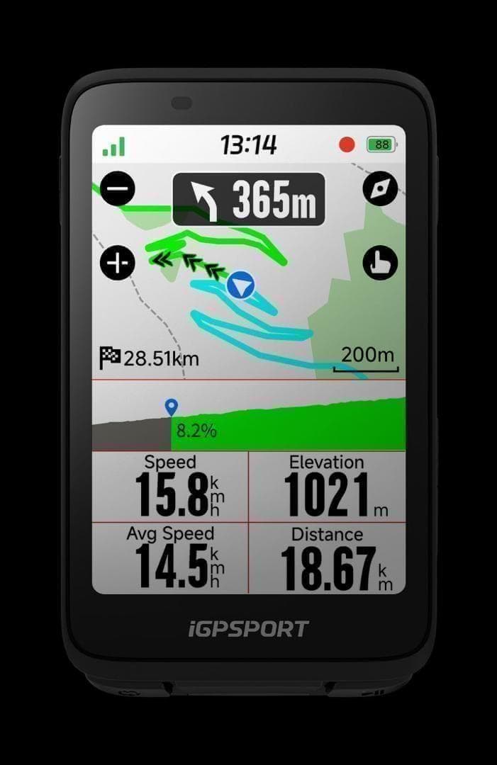 iGPSPORT BiNavi【ブラック】ナビゲーション サイコン（日本語対応）