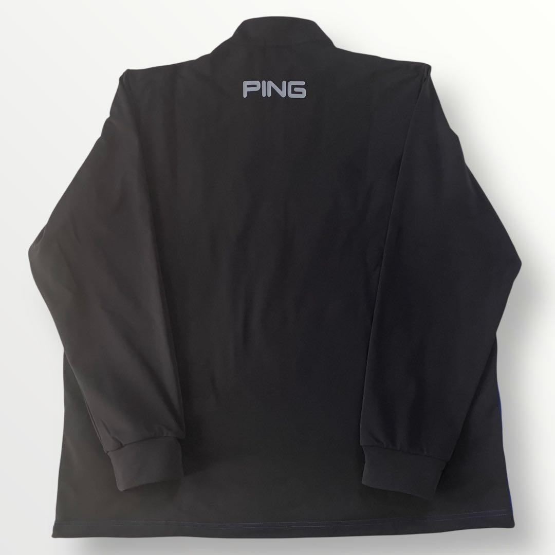【新品】PING 2024年　キルティング ハーフジップシャツ　ブルー　3L