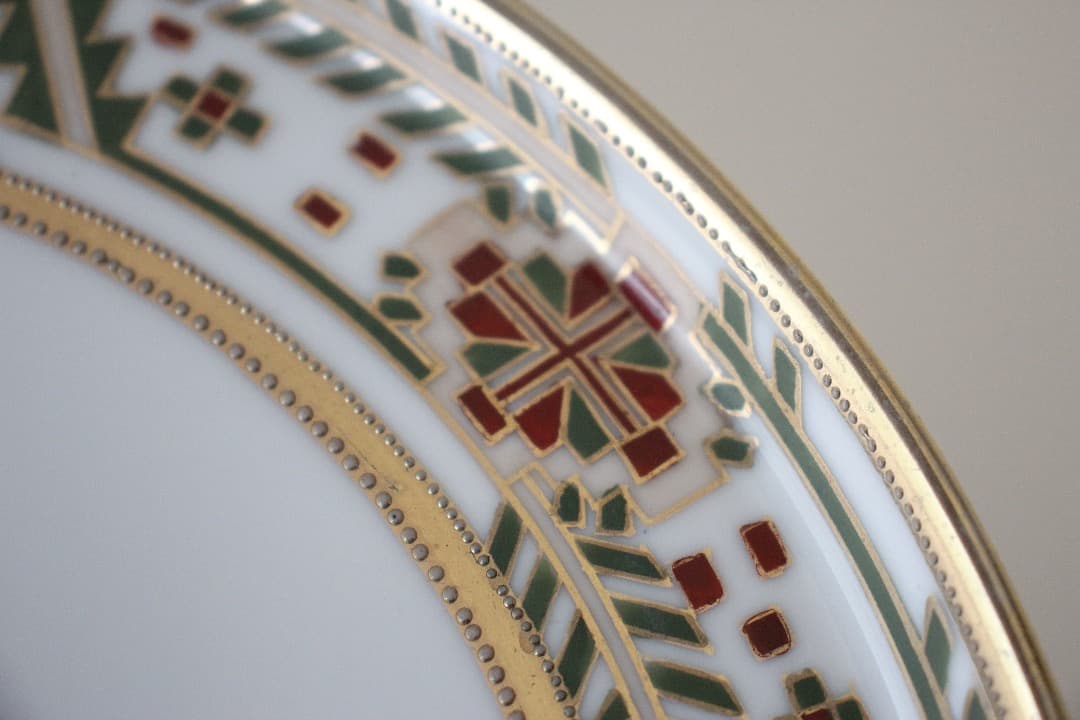 Noritake　オールドノリタケ　金盛り　２４cm　プレート　アールデコ