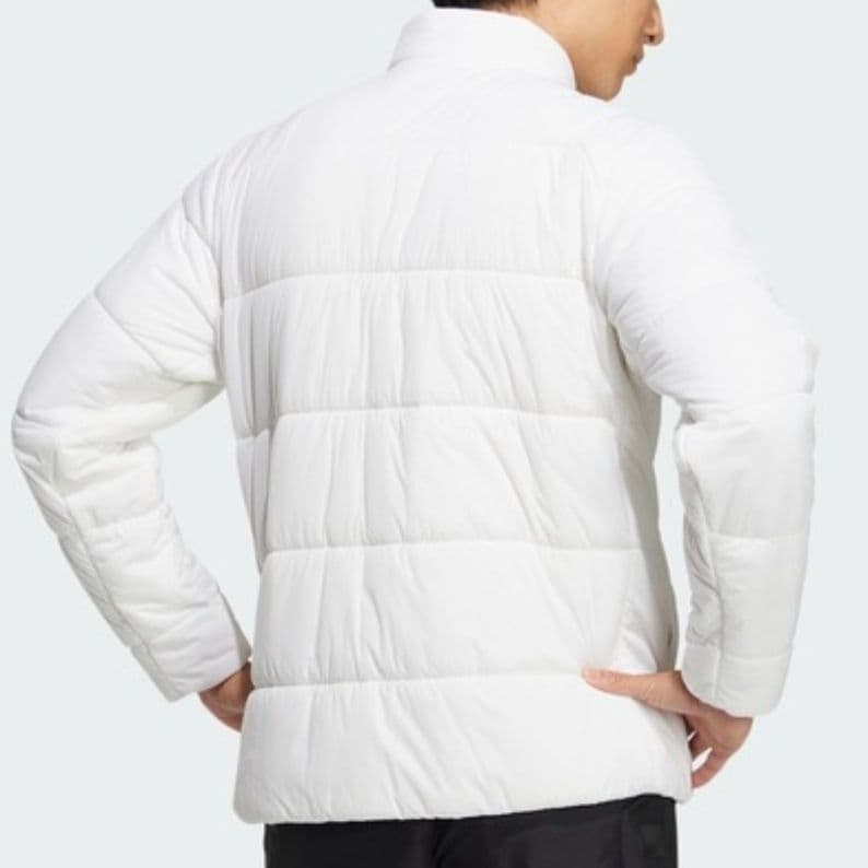 ☆アディダス☆ダブルジップ☆中綿入り☆ウーブンジャケット☆ホワイト☆極暖☆軽量☆