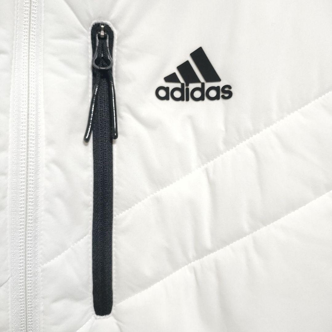 ☆アディダス☆ダブルジップ☆中綿入り☆ウーブンジャケット☆ホワイト☆極暖☆軽量☆