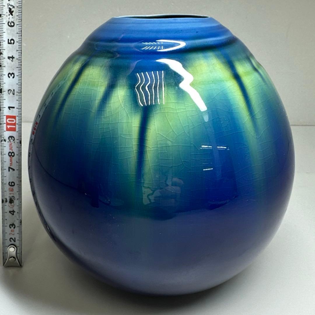 人間国宝　三代九谷八十吉　金銘燿彩壷　共箱　東Y7-0416☆2Fチヒチサ