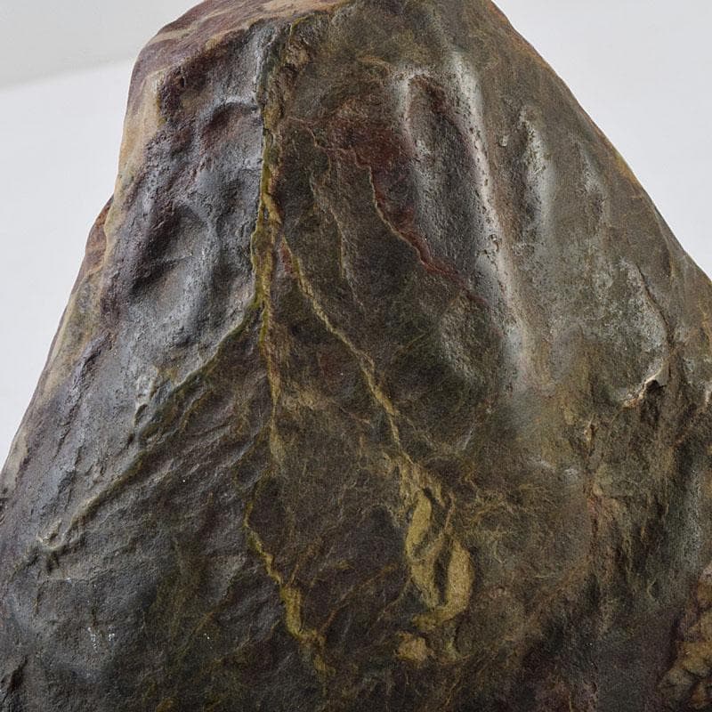 鑑賞石　天然石　赤石　赤玉石　葛屋　置物　約1319g　唐木台付　V　R9170