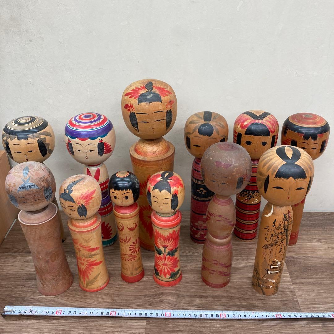 D-3 【11点まとめ売り】伝統工芸品 こけし 時代物 創作こけし 民芸品 レ