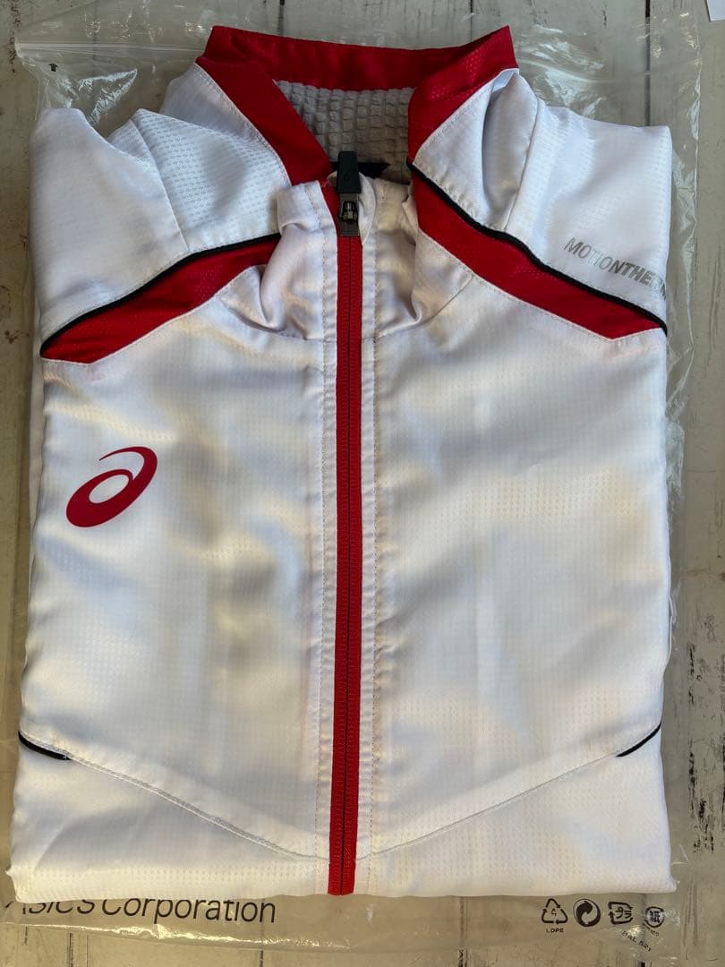 アシックス　モーションサーモジャムジー白AS2ブレーカージャケット・パンツ　上下