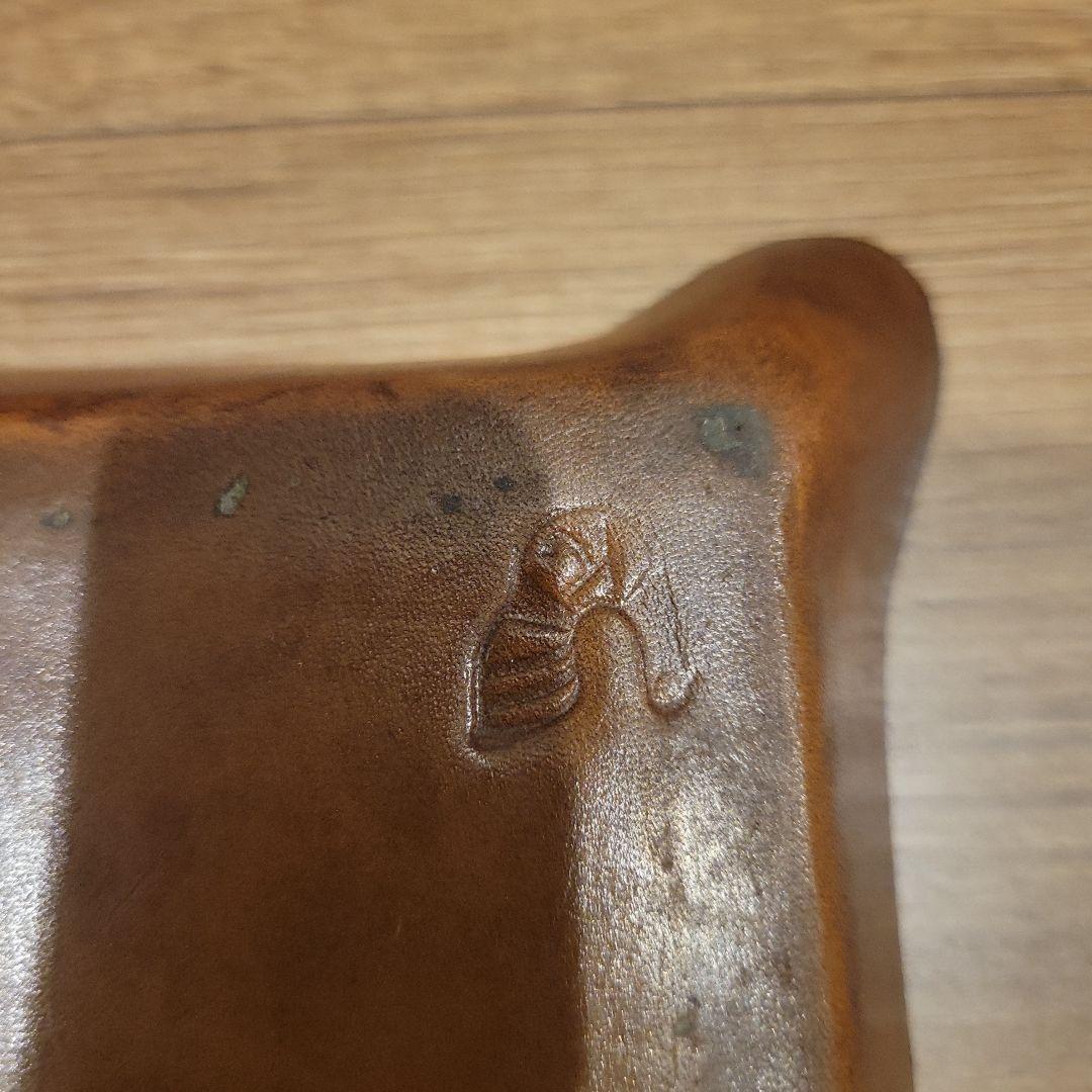 浮世絵風木製トレー 革 和風 アンティーク ヴィンテージ レア トレイ