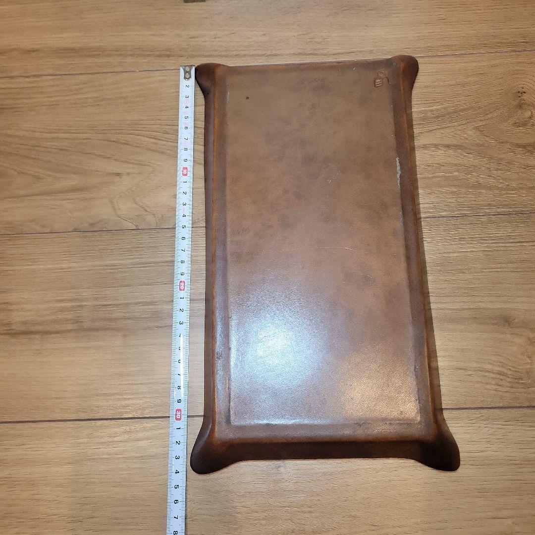 浮世絵風木製トレー 革 和風 アンティーク ヴィンテージ レア トレイ