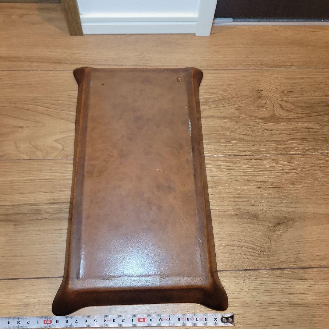 浮世絵風木製トレー 革 和風 アンティーク ヴィンテージ レア トレイ