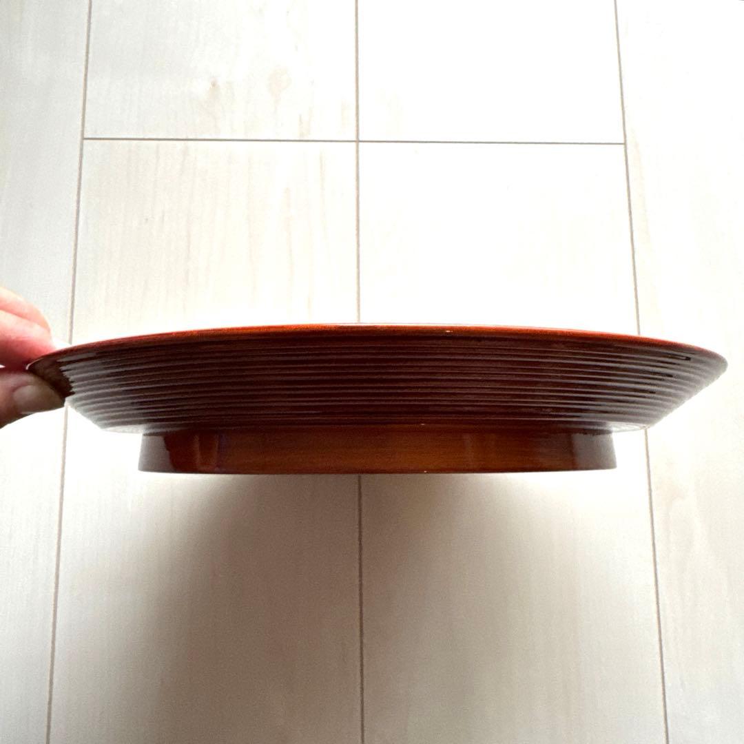 菓子器　有隣盆　前端雅峯　溜塗　茶道具