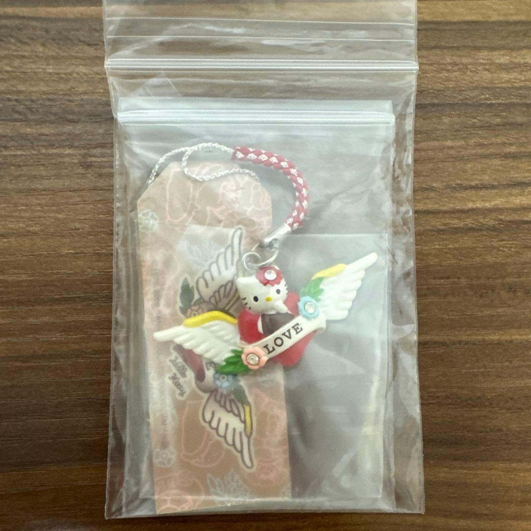 【未開封・送料無料】キティちゃん 根付け 2008 タトゥーKT LOVE 羽