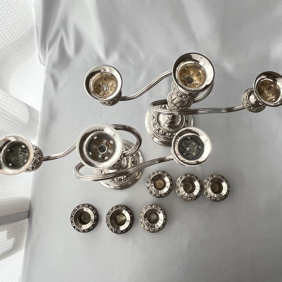 【IANTHE】 薔薇モチーフのキャンドルスタンド トリプルホルダー 2本