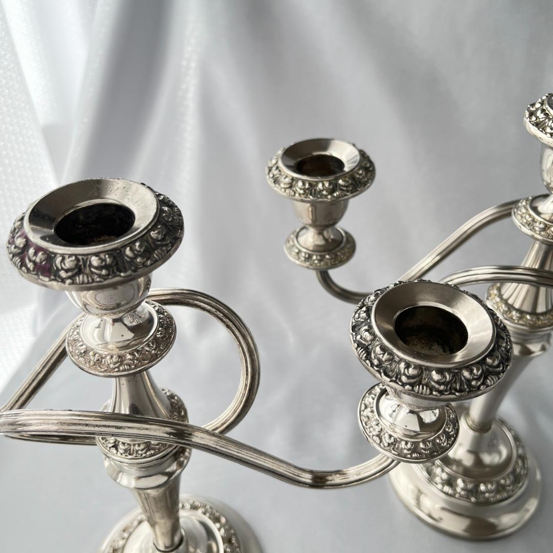 【IANTHE】 薔薇モチーフのキャンドルスタンド トリプルホルダー 2本