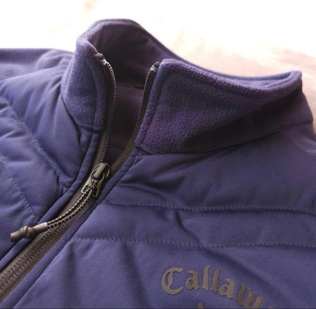【キャロウェイ】立体ロゴデザイン×キルティング 中綿ゴルフブルゾンジャケットLL