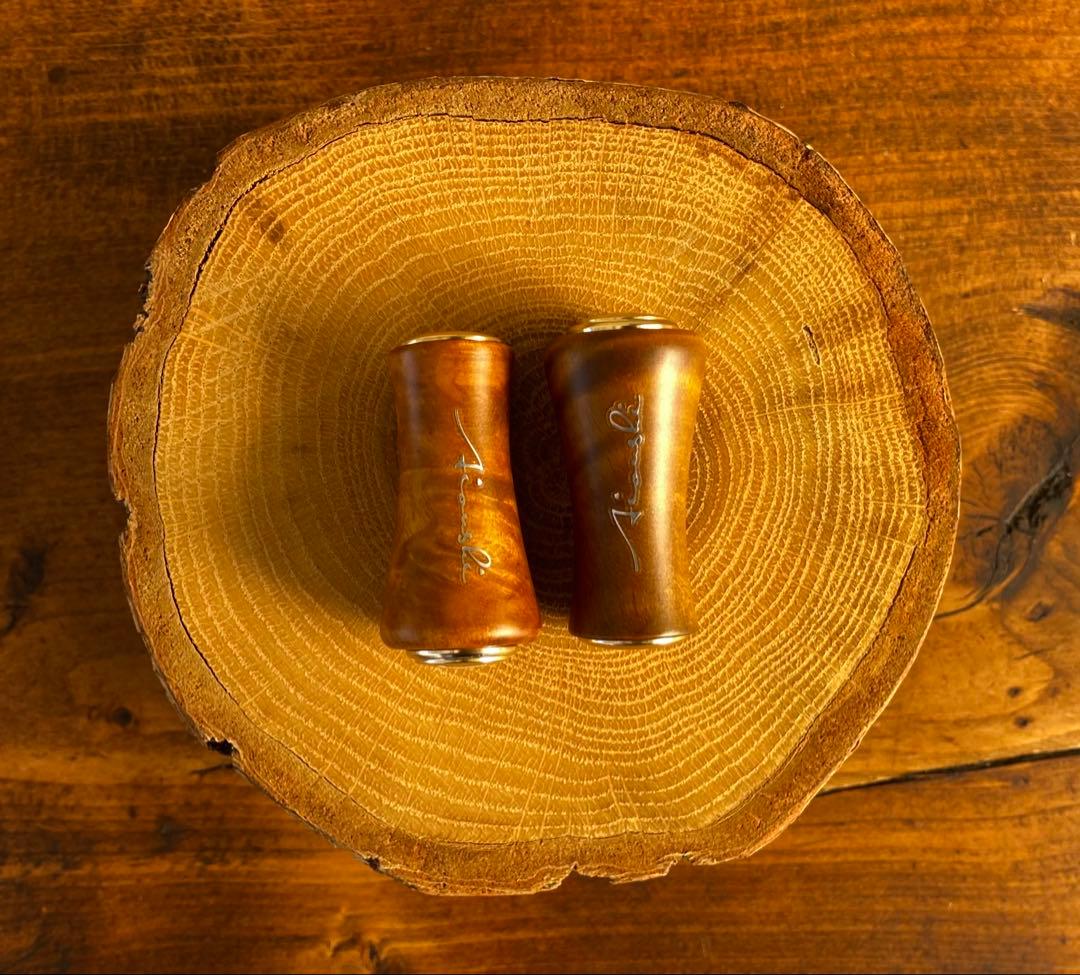 ウッドノブ　ハンドルノブ　黄金樟　丸型　リールカスタムパーツ　ダイワS シマノA