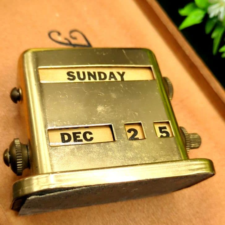 パークシャーマン デスクカレンダー 真鍮製 ヴィンテージ レトロ