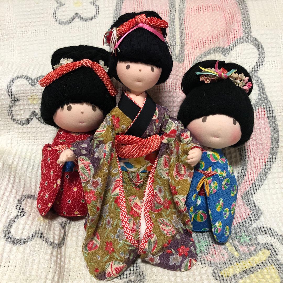 米山京子　米山京子風　和服　着物　人形　3体セット　中古品