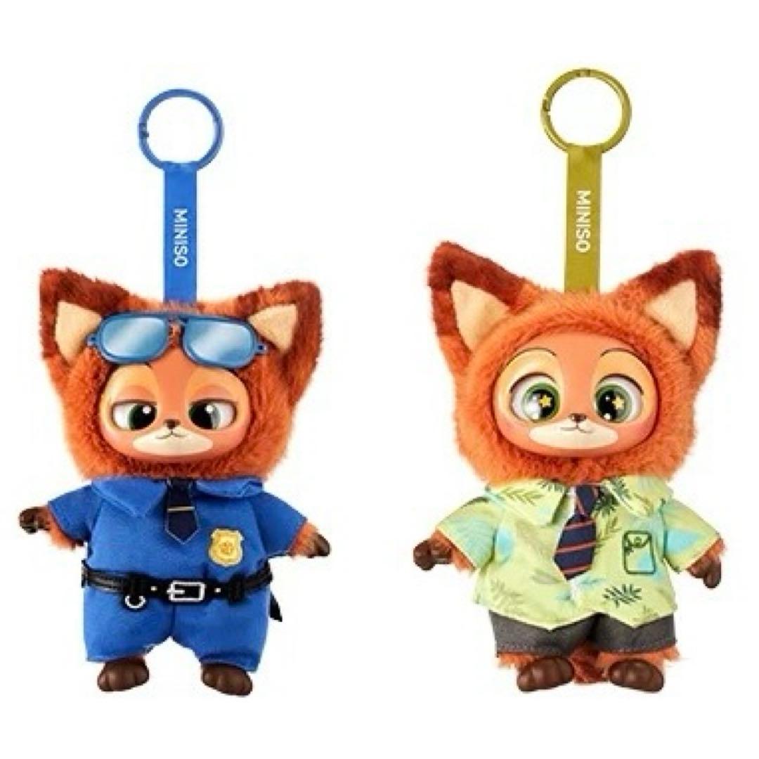 MINISO ディズニー　ズートピア　マスコット　ぬいぐるみ　ニック　2点セット