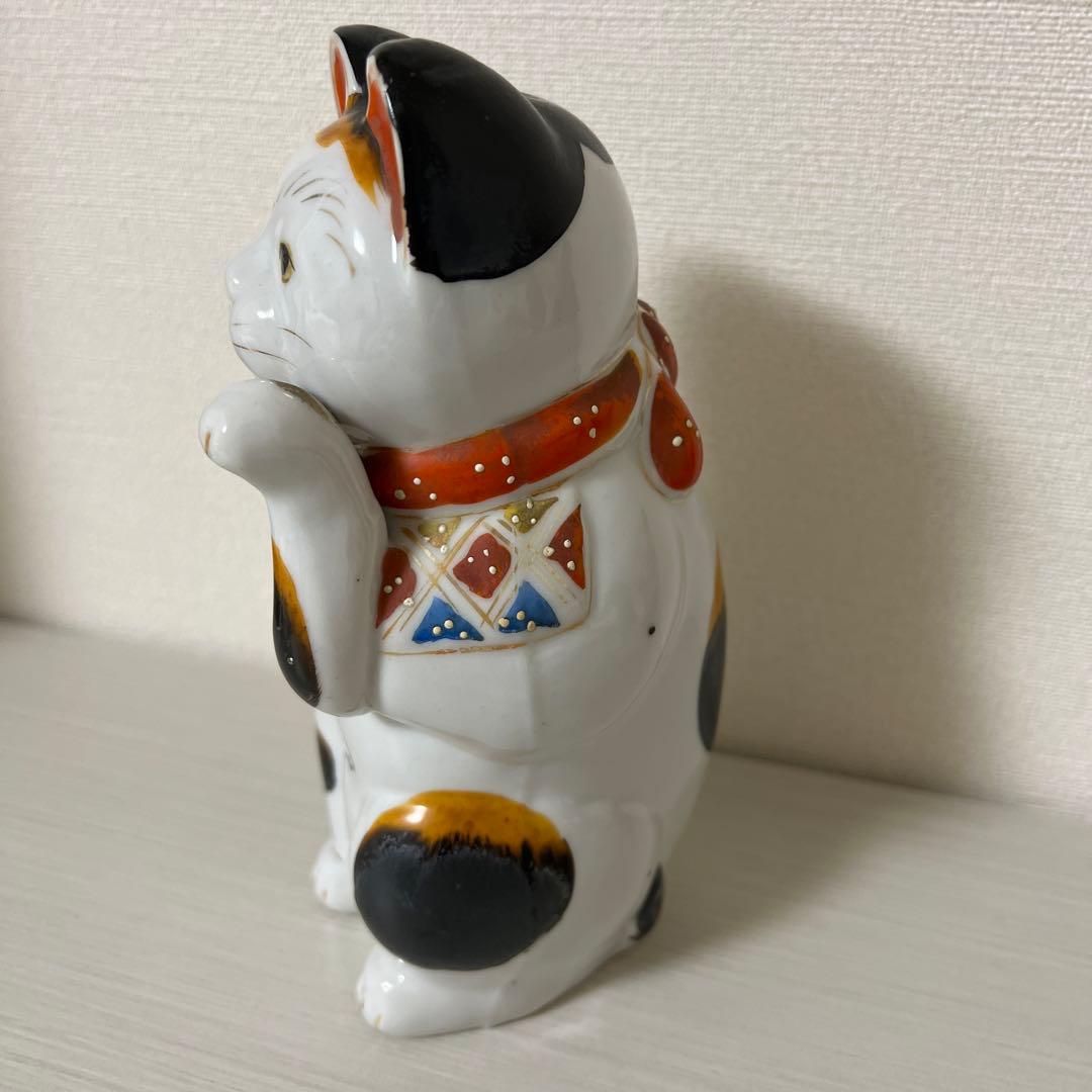 招福　招き猫 アンティーク　古瀬戸　レトロ　縁起物　約１８センチ　猫　置物