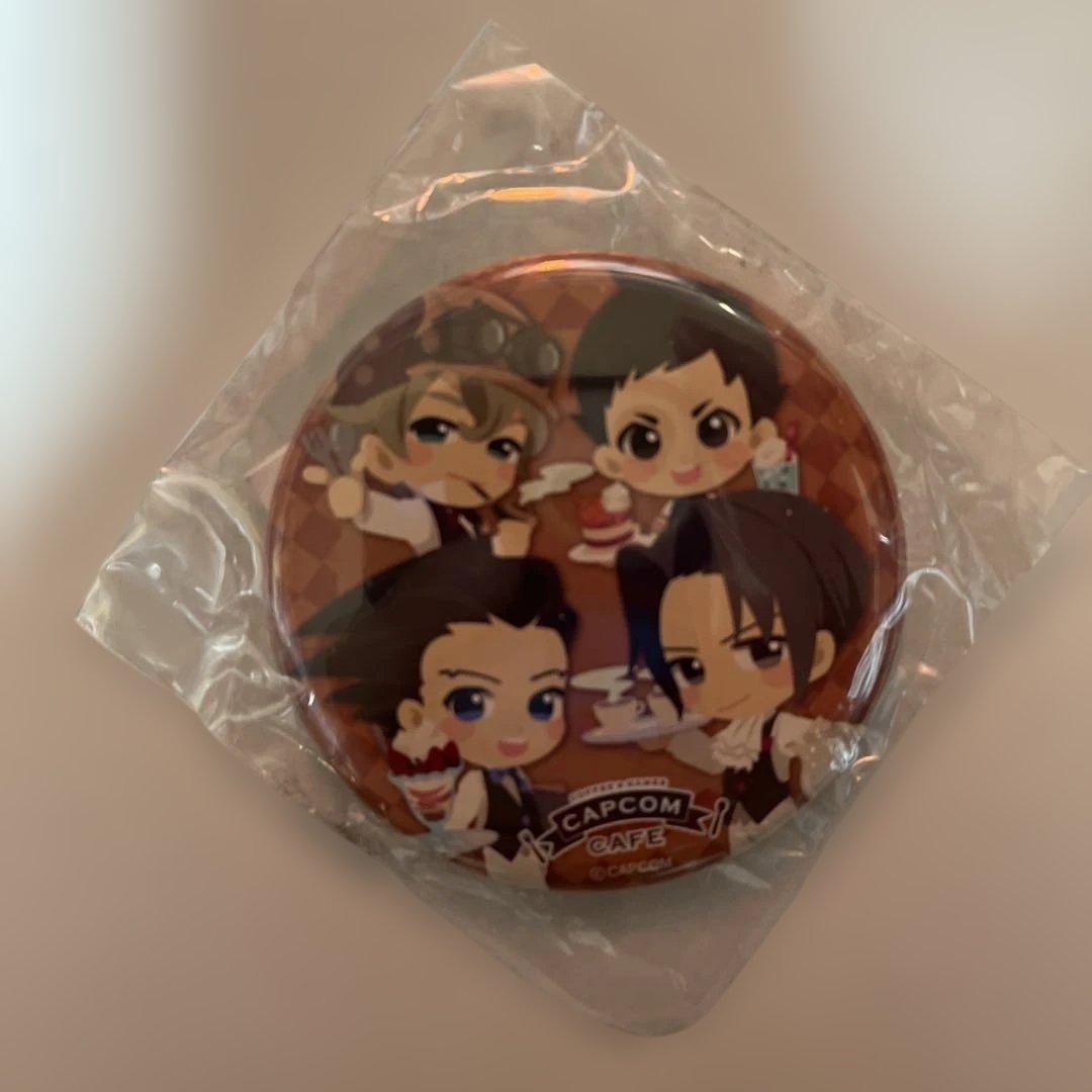 逆転裁判 カプコンカフェ限定！！ 成歩堂 御剣 龍ノ介 ホームズ 缶バッジ