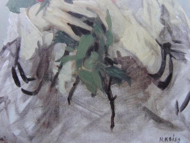 小磯良平、【婦人】、希少な大判額装用画集より、美品、新品額装付