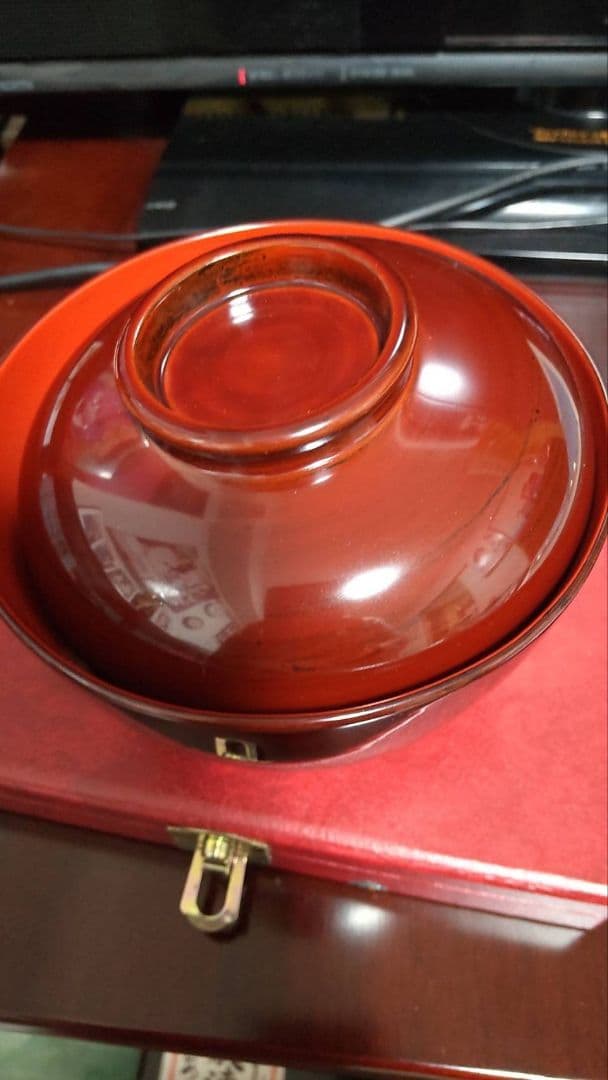 天然木加工品　輪島型〜四揃溜沈金京松