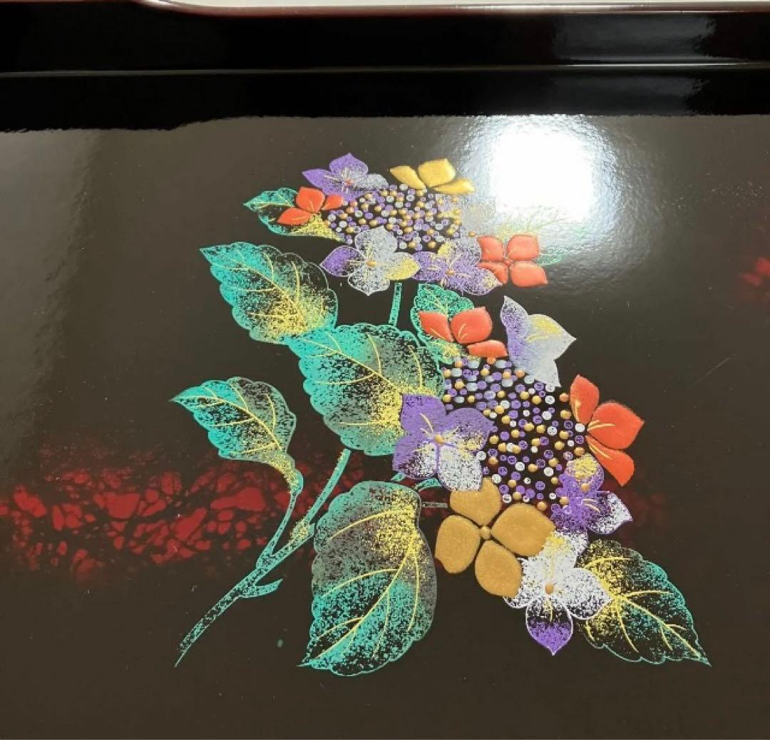 新品　未使用　おぼん　漆塗り　高級　レア　希少価値　匿名発送　送料無料　花柄